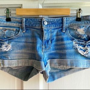 Distressed Denim Shorts